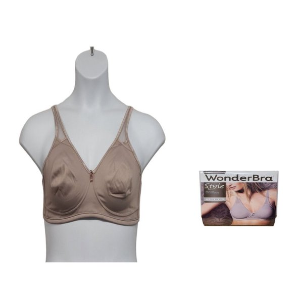 WonderBra Womens 40C Cocoa Brown No Poke Side Stay Wire Free Bra Style 2… - Picture 1 of 8